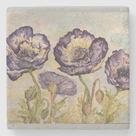 Porta-copo De Pedra Porta copos floral da pedra da arte da aguarela