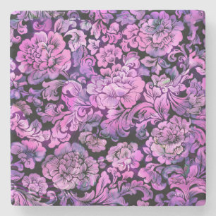 Porta-copo De Pedra PORTA COPOS FLORAL VIBRANT PATTERE Stone