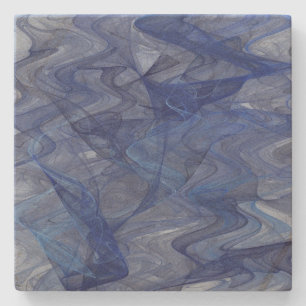 Porta-copo De Pedra Porta copos Fractal Abstrato Azul Wispy