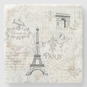 Porta-copo De Pedra Porta copos francesa da decoração de Paris do