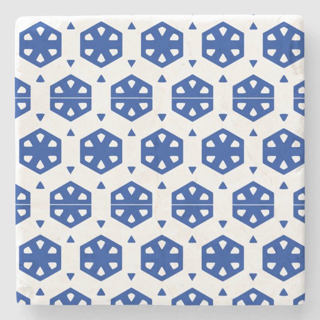 Porta-copo De Pedra Porta copos Pedra - Flores Estilizadas em Linhas (Frente)