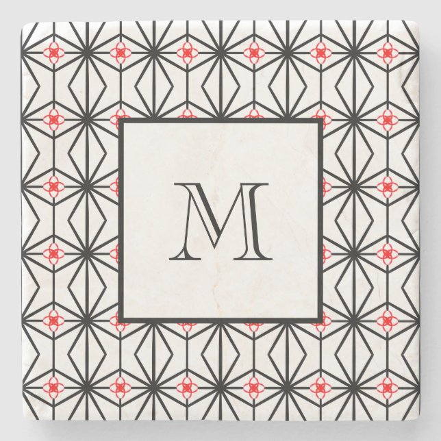 Porta-copo De Pedra Porta copos Personalizada de Pedra Vermelha, Preta (Frente)