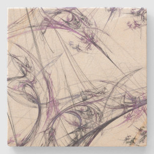 Porta-copo De Pedra Porta copos Roxo e Cinza Fractal Square