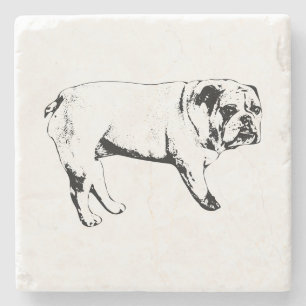 Porta-copo De Pedra Portas copos de Bulldog de Contorno