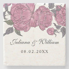 Porta-copo De Pedra Portas copos Vintage Peonies