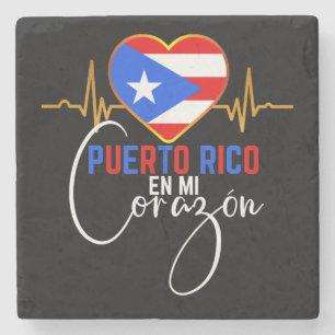 Porta-copo De Pedra Porto Rico en mi Corazon Puerto Rican Pride