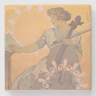 Porta-copo De Pedra Poster de Zdenka Cerny por Alphonse Mucha