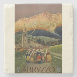 Porta-copo De Pedra Poster vintage Abruzzo Itália