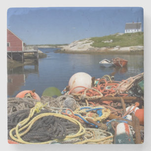 Porta-copo De Pedra potes, boias e cordas da doca