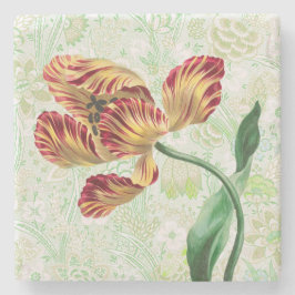 Porta-copo De Pedra Pousa Copos Flor de Primavera Tulipa Estilo Vintag