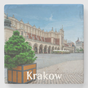 Porta-copo De Pedra Praça principal na cidade antiga de Cracóvia, Polô