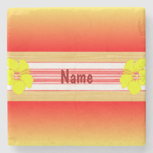 Porta-copo De Pedra Prancha havaiana do vermelho do hibiscus