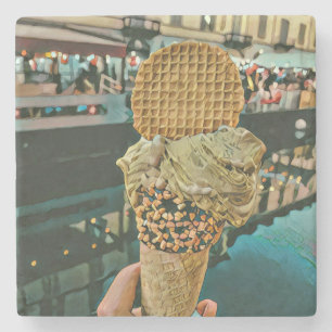 Porta-copo De Pedra Praspersas de sorvete de chocolate