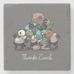Porta-copo De Pedra Presente de Agradecimento ao Treinador Wombat Arte