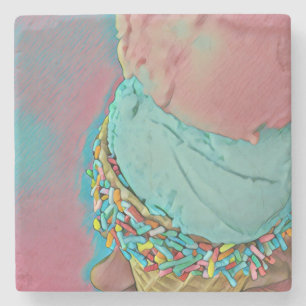 Porta-copo De Pedra Presente de amante de sorvete de chocolate