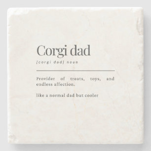Porta-copo De Pedra Presente de Aniversário para Pai de Corgi Engraçad