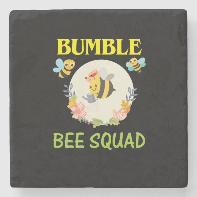 Porta-copo De Pedra Presente de apicultor | Bumble Bee Squad (Frente)