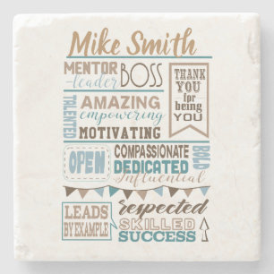 Porta-copo De Pedra Presente de Apreciação de Apoio de Melhor Chefe
