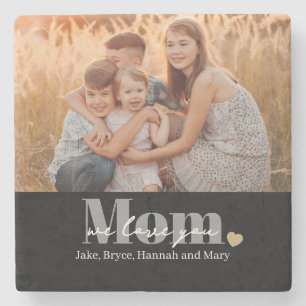 Porta-copo De Pedra Presente de Foto Nós Amamos Você Mamãe