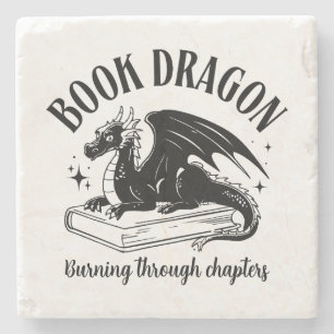 Porta-copo De Pedra Presente para Amante de Livros Dragão Fantasia