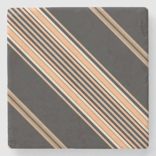 Porta-copo De Pedra Preto e Ecru, Porta copos de Stripes Square
