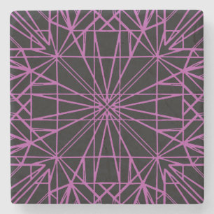 Porta-copo De Pedra Preto e Roxo/Magenta Simetria Geométrica