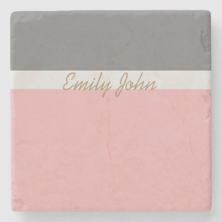 Porta-copo De Pedra Pretty Pink & Grey Stone Coaster