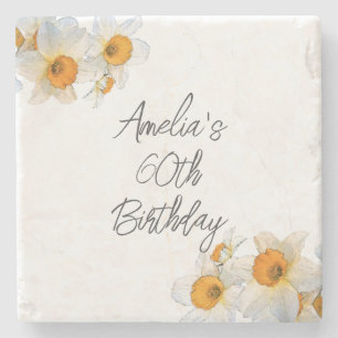 Porta-copo De Pedra Primavera Daffodil Birthday