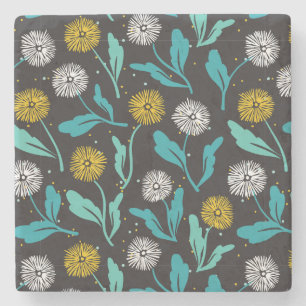 Porta-copo De Pedra Primavera Dandelion Flores e Folhas Design