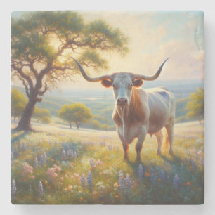 Porta-copo De Pedra Primavera do Texas longhorn