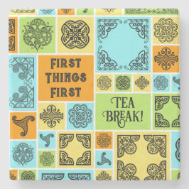 Porta-copo De Pedra Primeira Coisa, Primeira Quebra De Chá! Funny Oran