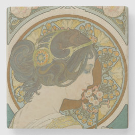 Porta-copo De Pedra Primrose por Alphonse Mucha