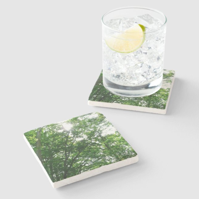 Porta-copo De Pedra Procurando Árvores de Verão (Lateral)