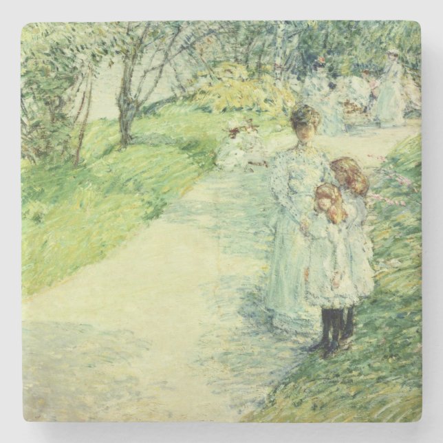 Porta-copo De Pedra Promenaders no jardim, 1898 (Frente)