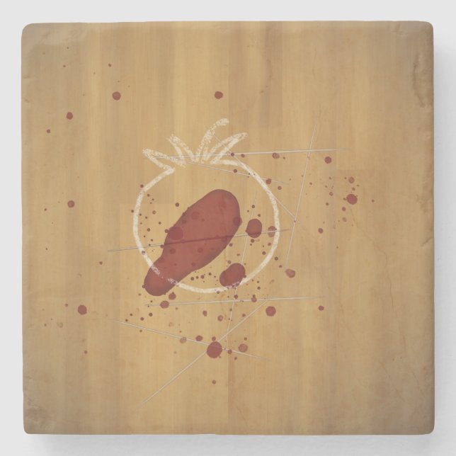 Porta-copo De Pedra Prova de Tomate Assassinado Engraçado (Frente)