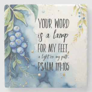 Porta-copo De Pedra Psalm 119:105 Bíblia cristã verso na imagem