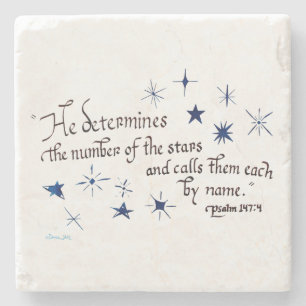 Porta-copo De Pedra Psalm 147 4 Stars Bíblia Cristã Verso Escritura