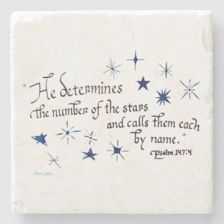 Porta-copo De Pedra Psalm 147 4 Stars Bíblia Cristã Verso Escritura