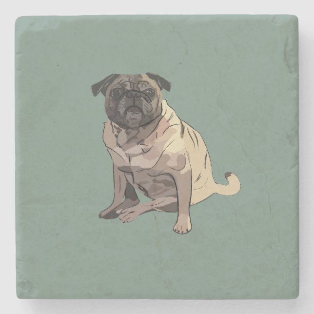 Porta-copo De Pedra Pug (Frente)