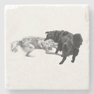 Porta-copo De Pedra Pugs Dinâmicos, Sombra na Mesa