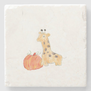 Porta-copo De Pedra Pumpkin de Queda com Girafa