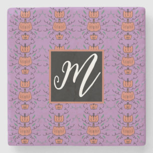 Porta-copo De Pedra Pumpkin Doodle Halloween - Padrão Invisível