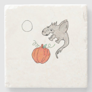 Porta-copo De Pedra Pumpkin Laranja com Dragão