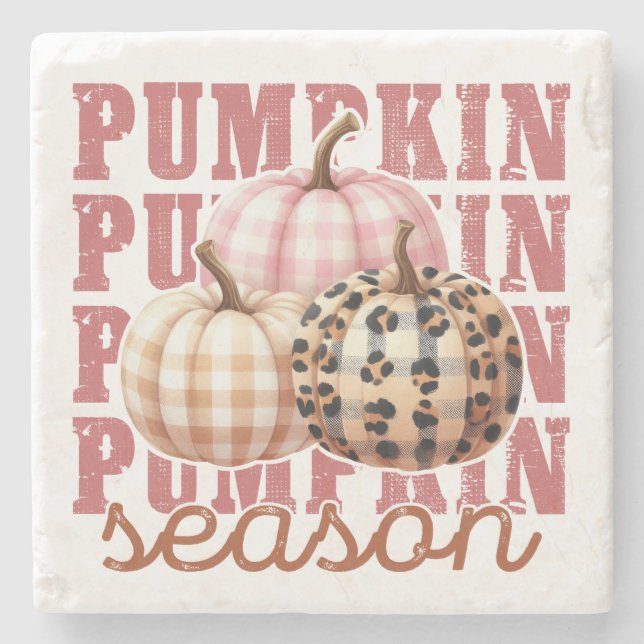 Porta-copo De Pedra Pumpkin Season Fall Themed (Frente)