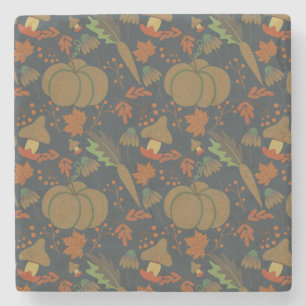 Porta-copo De Pedra Pumpkin sem pele e cenoura fundo escuro
