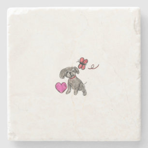 Porta-copo De Pedra Puppy Love
