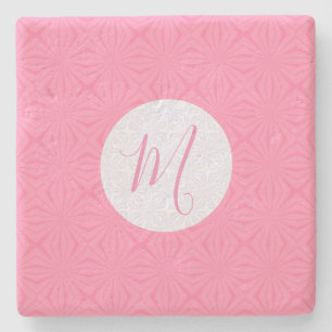 Porta-copo De Pedra Quadrados Ondulados Rosa Claro Personalizados Inic