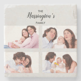 Porta-copo De Pedra Quadro de Retângulo de Colagem de Fotos da Família