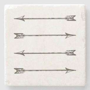 Porta-copo De Pedra Quatro setas apedrejam a porta copos