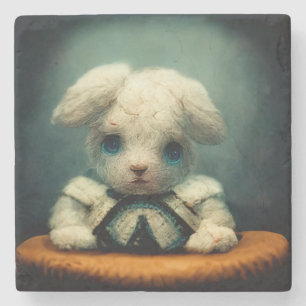 Porta-copo De Pedra Rabbit triste